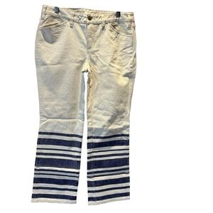 NWOT Tory Burch jeans white blue cotton flare SZ 29
